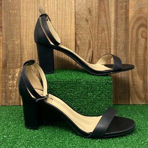 Euncer Open Toe Ankle Strap High Heel Sandals, Black Womens SZ 8.5